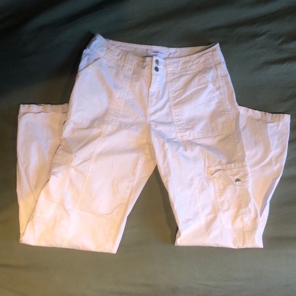 Garage, white loose cargo pants. Size US 5.